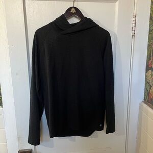 Apana Black Textured Cowl Neck Hoodie Pullover Size Small EUC